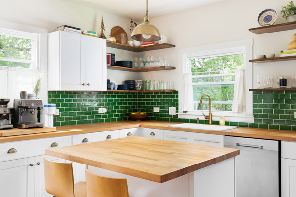 Kitchen with Butcher Block Countertop